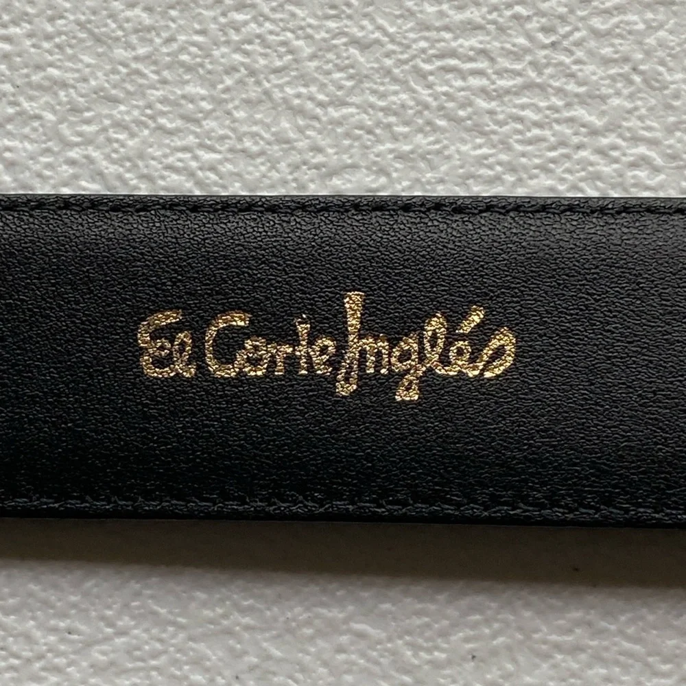Roberto Bellido Black and Gold Leather Belt Size 36